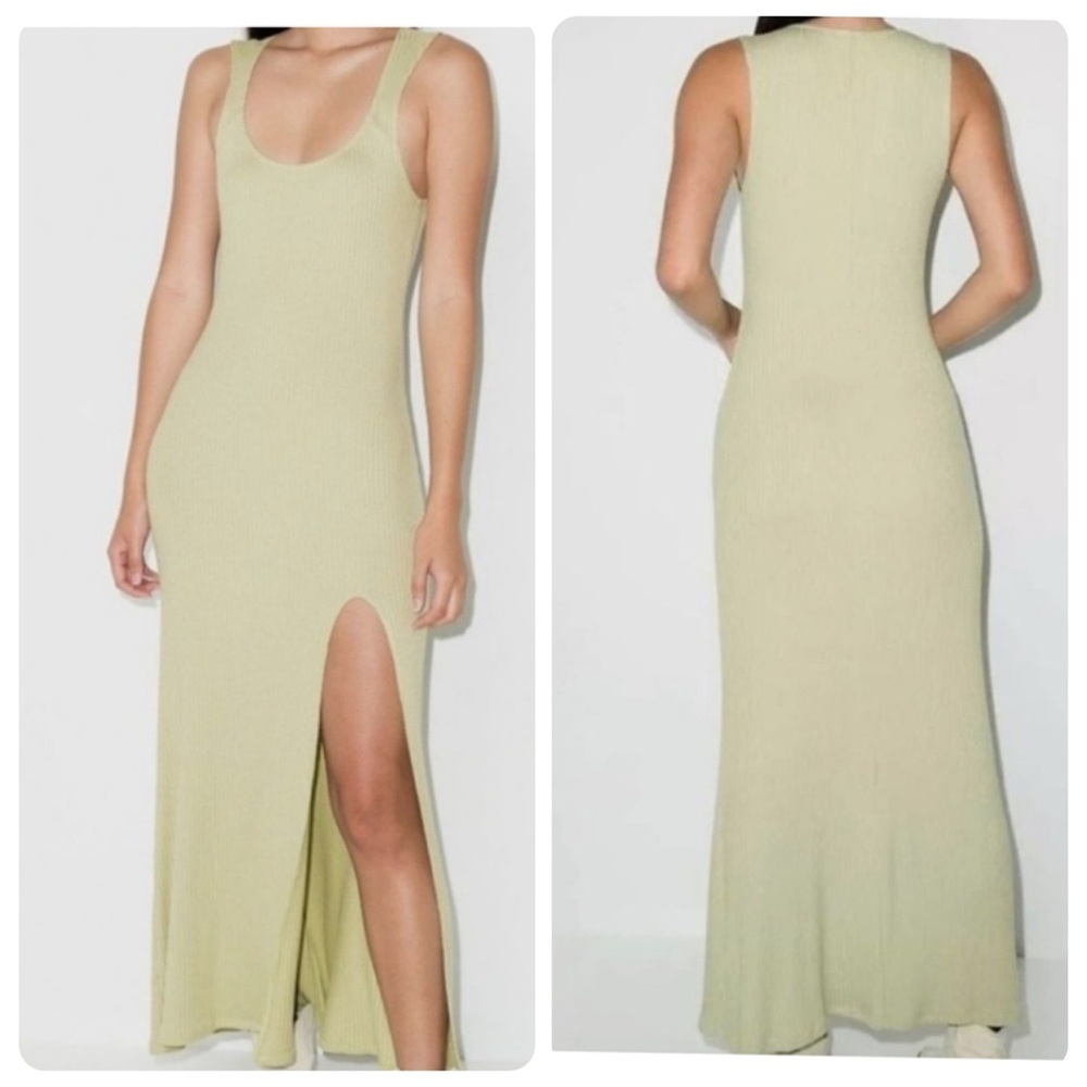 Reformation Bliss Maxi Ribbed Dress Limon Sleeveless Size Small S